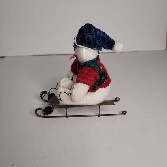 Festive Snowman on Sled Ornament - Holiday Decor - Picture 4 of 15